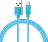 Mobigear Nylon USB-A naar USB-C Kabel 1 Meter - Blauw