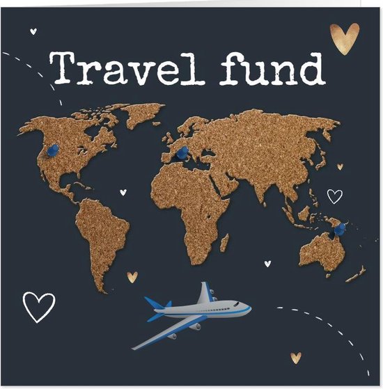 Houten spaarpot | Reizen | Vakantie | Wereldreis | Travel fund | Vakantiegeld | Sparen | Rondreizen | Wereldkaart