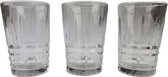 Glas Crystal CARINA - Glas Cristal - Motif Rectangulaire - 10 cm x 6Ø - Set de 3 - Boîte Rose
