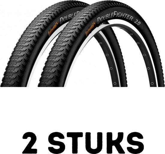 Pneu Continental Double Fighter III 27.5x2.00 - Rigide, Noir - Pour VTT, TYC01237 - Motodak
