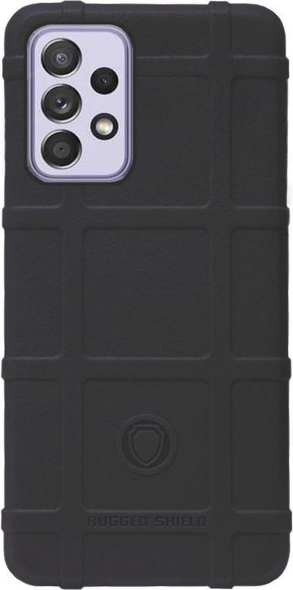 RUGGED SHIELD Rubber Bumper Case Hoesje Geschikt Voor Samsung Galaxy A52(s) (5G/ 4G) - Zwart