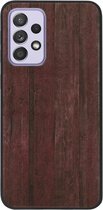 ADEL Siliconen Back Cover Softcase Hoesje voor Samsung Galaxy A52 - Hout Design Bruin