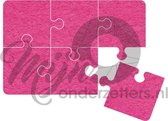 Puzzel vilt onderzetter - Fuchsia - 6 stuks - ø 9,8 cm - Tafeldecoratie - Glas onderzetter - Cadeau - Woondecoratie - Woonkamer - Tafelbescherming - Onderzetters voor glazen - Keuk