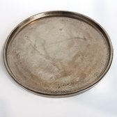 Dienblad - metaal - zilver - ø31,5 x 1,5 cm hoog