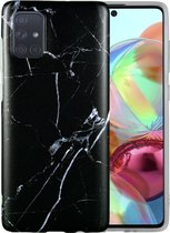 Coque Samsung Galaxy A52 Marbre | Couverture arrière | Cas de téléphone en TPU | Noir