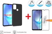 2-In-1 Screenprotector Hoesje Bescherming Protector Set Geschikt Voor Motorola Moto G50 (4G) - Full Cover 3D Edge Tempered Glass Screen Protector Met Bescherm Hoes Cover Case - Doo