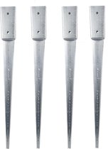Set of 4 PC's Post supports with spike 91x91x900 mm HDG