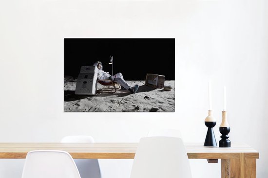 Astronaute dans l'espace affiche la Terre 60x90 cm - Tirage photo