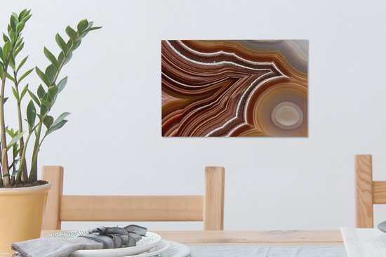 Peintures sur toile - Gros plan d'une agate en couches - 30x20 cm - Décoration murale