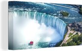 Canvas schilderij 160x80 cm - Wanddecoratie De Niagarawatervallen in Canada - Muurdecoratie woonkamer - Slaapkamer decoratie - Kamer accessoires - Schilderijen