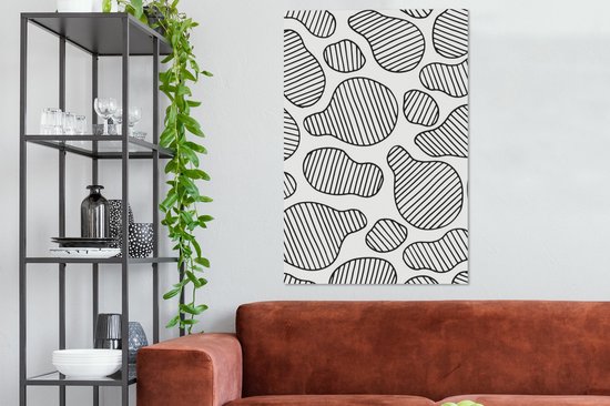 Motif taches à rayures noir et blanc 80x120 cm - Tirage photo sur toile (Décoration murale salon / chambre)