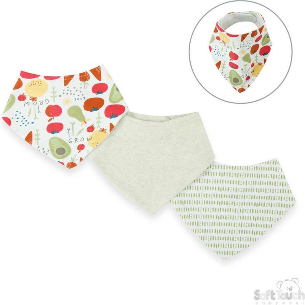 Goedkoopste Soft Touch Bandana-slab Home Grown 30 X 38 Cm Katoen Beige 3 Stuks