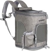 Rexa® Hondentas grijs 30x27x43cm - Reis tas rugzak voor honden en katten - Huisdier carrier in rugtas model - Dierentransport