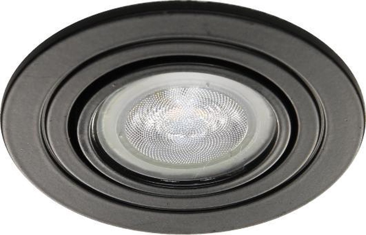 Dimtone inbouwspot Marko -Rond Zwart -Philips Warm Glow -Dimbaar -4.9W -Philips LED