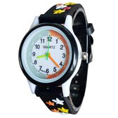 Fako® - Kinderhorloge - 3D - Sterretjes - Zwart