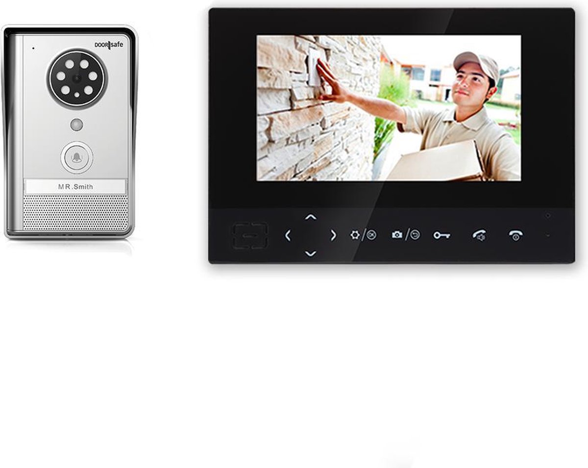 Doorsafe 4500 - draadloze video camera deurbel met deurbel op 12V of batterijen & 7 inch scherm