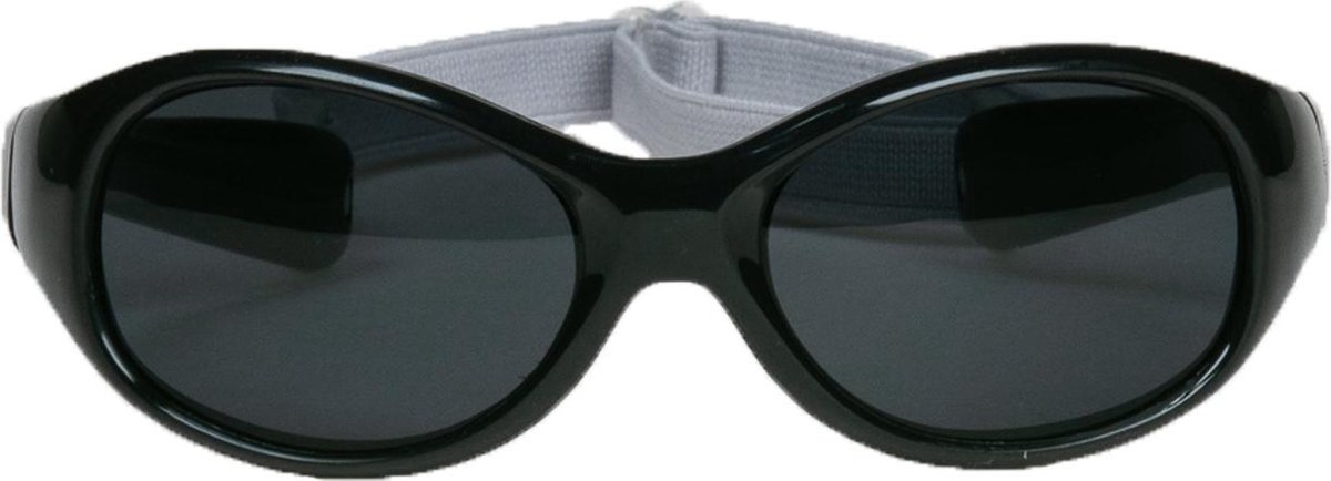 Melleson Eyewear Kinderzonnebril Noah met band - 2-4 jaar - Maat M - Zwart