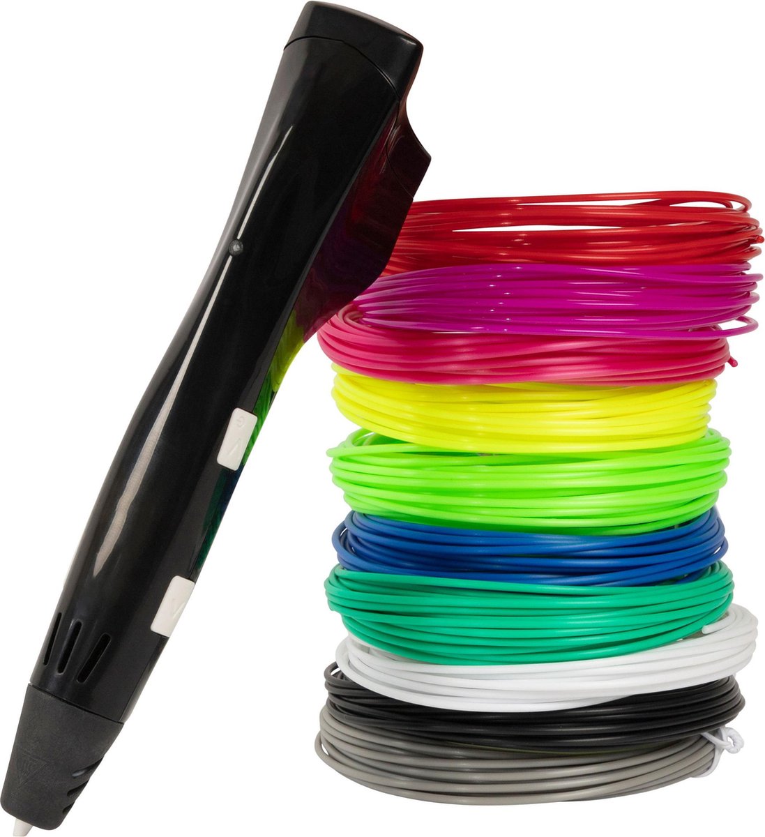 3D&Print® 3D-Pen Starterspakket Zwart - Incl. 50 Meter PLA Filament  Vullingen in 10... | bol.com