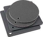 Pot Coaster Heat Resistant - Siliconen - Gants de four- Grijs - 4 Pièces