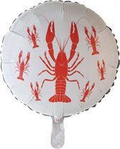 Wefiesta Folieballon Kreeft 45,5 Cm Wit/rood