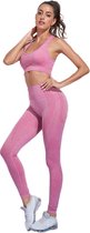 Easylux Fit™ - Maat S - Fitness Set - Sportkleding - Dames kleding - Roze - BH en Legging - Sportlegging