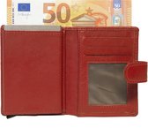 Miniwallet - Mini portemonnee - Rood - Creditcardhouder - Pasjeshouder leer - Cardprotector