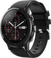 Siliconen Smartwatch bandje - Geschikt voor  Xiaomi Amazfit Stratos silicone band - zwart - Horlogeband / Polsband / Armband