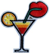 Cocktail - Zomer - Drinken - Groot - strijk embleem - patch - patches - stof & strijk applicatie