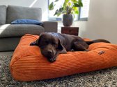Dog's Companion Hondenkussen - L - 115 x 85 cm - giant ribcord - oranje