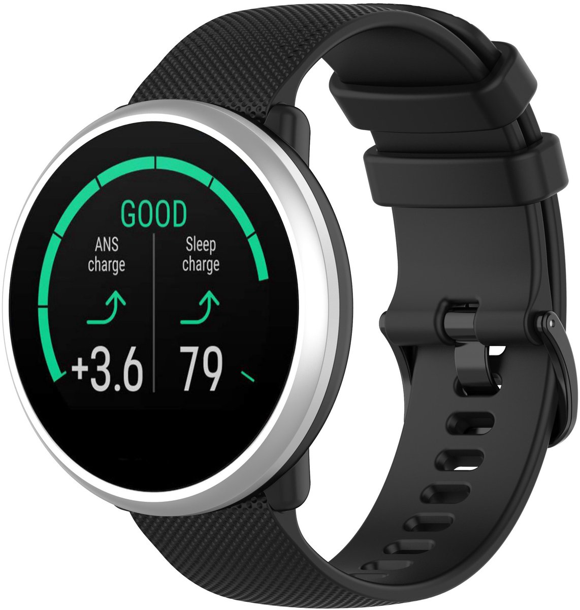 123watches sport gesp band - zwart - - Geschikt voor Polar Ignite / Ignite 2 / Ignite 3 / Pacer / Unite / Overige smartwatches met 20mm bandje