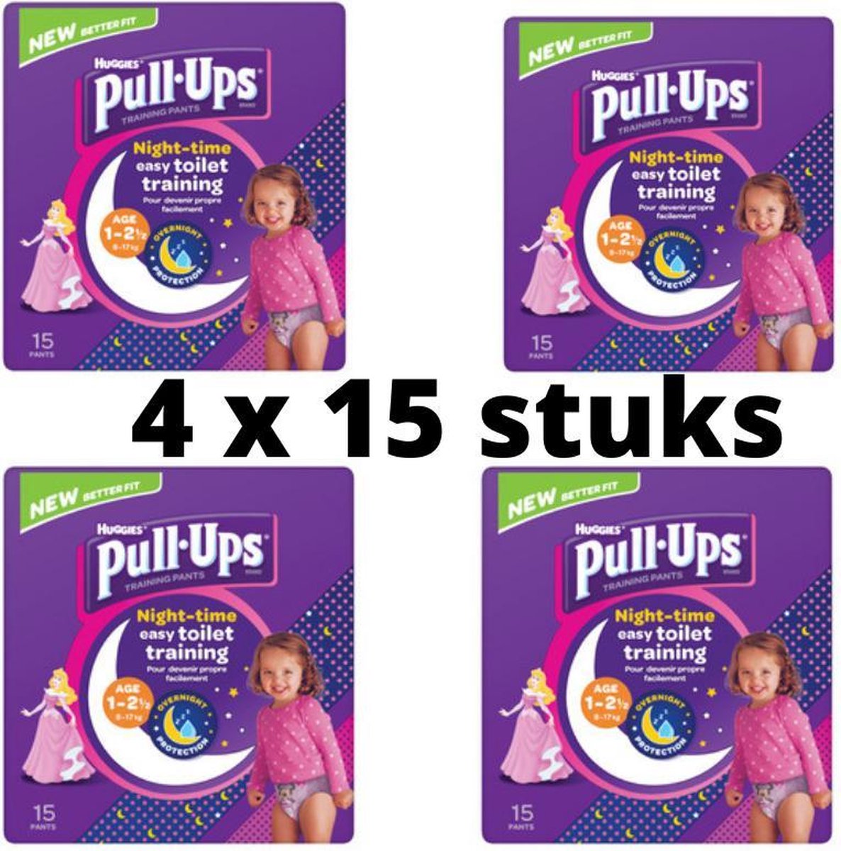 HUGGIES Pull-ups couches culottes absorbantes fille 1,5 à 3 ans