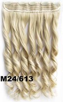 Clip in hairextensions 1 baan wavy blond - M24/613