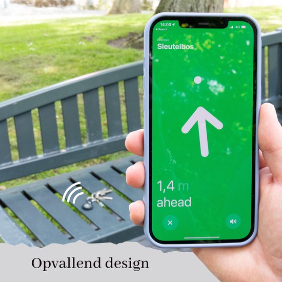 Étui en Siliconen Flouer pour Apple Airtag - Porte-clés Airtag - 1 pièce - Wit