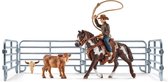 Schleich Farm World - Team roping met cowboy - Speelfigurenset - Kinderspeelgoed voor Jongens en Meisjes - 3 tot 8 jaar - 11 Onderdelen