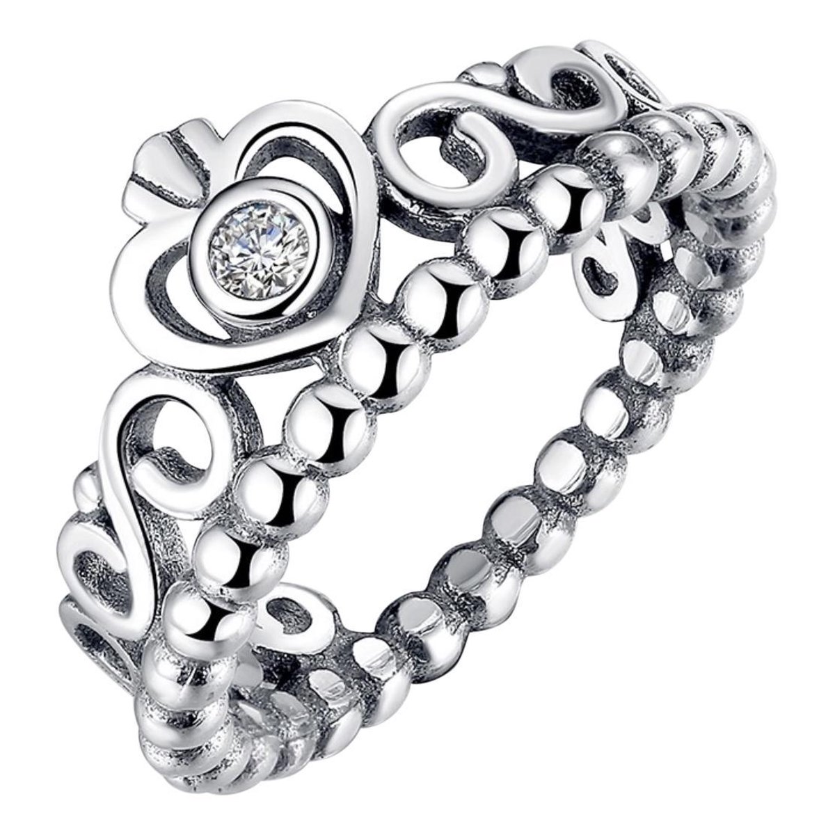 moeilijk hebzuchtig houten Zilveren Ringen | Ring Prinses Kroon | Met zirkonia | 925 Sterling Zilver |  Bedels... | bol.com