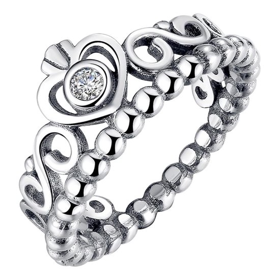 Zilveren Ringen | Ring Prinses Kroon | Met zirkonia | 925 Sterling Zilver |  Bedels... | bol.com