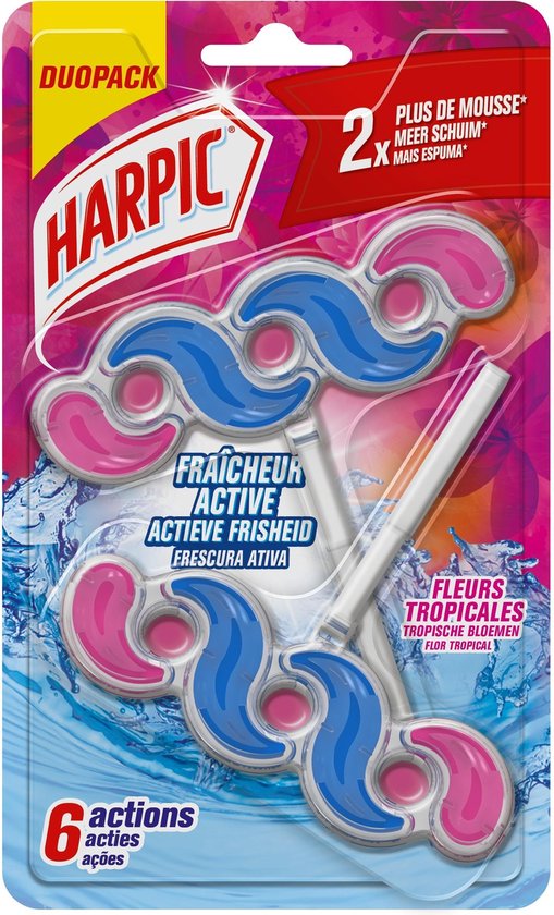 Harpic Bloc WC - Active Fresh Nettoyant WC - Parfum Fleurs