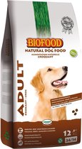 12kg hondenvoer, heerlijk krokante brok van Biofood, volledige, zeer smaakvolle en natuurlijke hondenvoeding voor alle volwassen rassen.