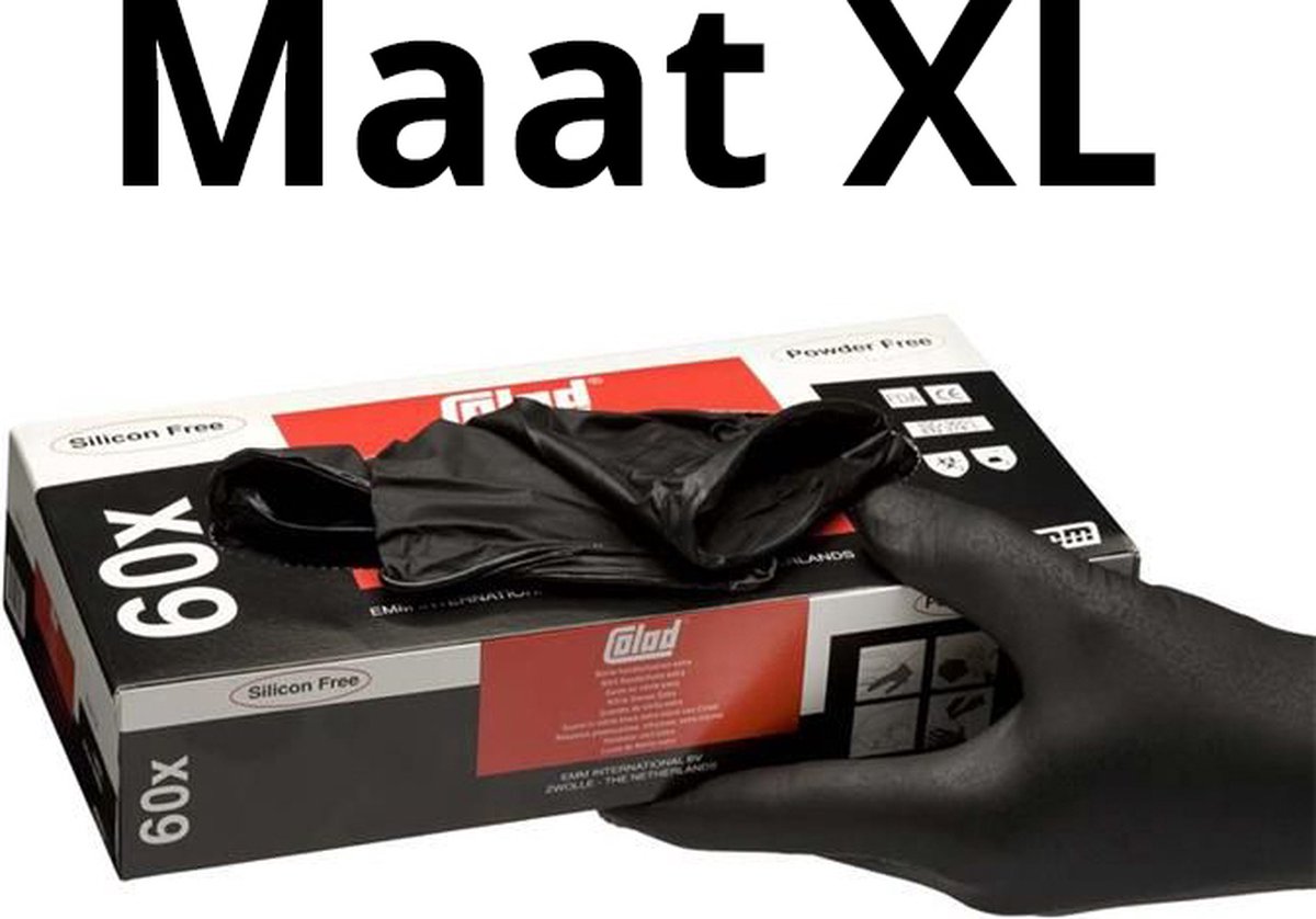 Goedkoopste Colad Nitril Handschoenen Extra - Maat XL - Doos 60 stuks