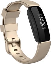 By Qubix Geschikt voor Fitbit Inspire 2 & Ace 3 - Sportbandje met gesp - Maat: Large - Champagne goud Smartwatchbandje bandje Armband Polsband Strap