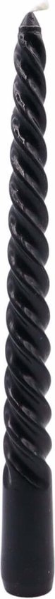 Lolaa Gedraaide Swirl dinerkaars zwart 20cm - 6 stuks