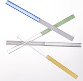 set de mélange 4 x pailles colorées en verre - 17 cm x 1 cm - réutilisables - verre borosilicaté - pailles en verre - colorées - bicolores - multi - vert menthe - verre noir - jaune - verre bleu