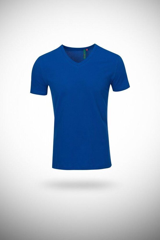 Dakloos binnenvallen natuurlijk Heren polo T-shirt - pique - kobalt blauw - V hals - mannen | bol.com