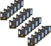 DULA® Plastic Labels D1 45010 voor Dymo LabelManager - Zwart op Transparant - 12 mm x 7 m - S0720500 Label Tape - 20 Stuks