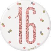 Button 16 Jaar Rosé Goud 8cm