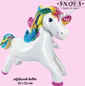 Eenhoorn Ballon * Snoes * Zelfstaande Unicorn Ballon 43 x 50 cm * Let the Magic Happen * Verjaardag * Verrassing Unicorn Ballon