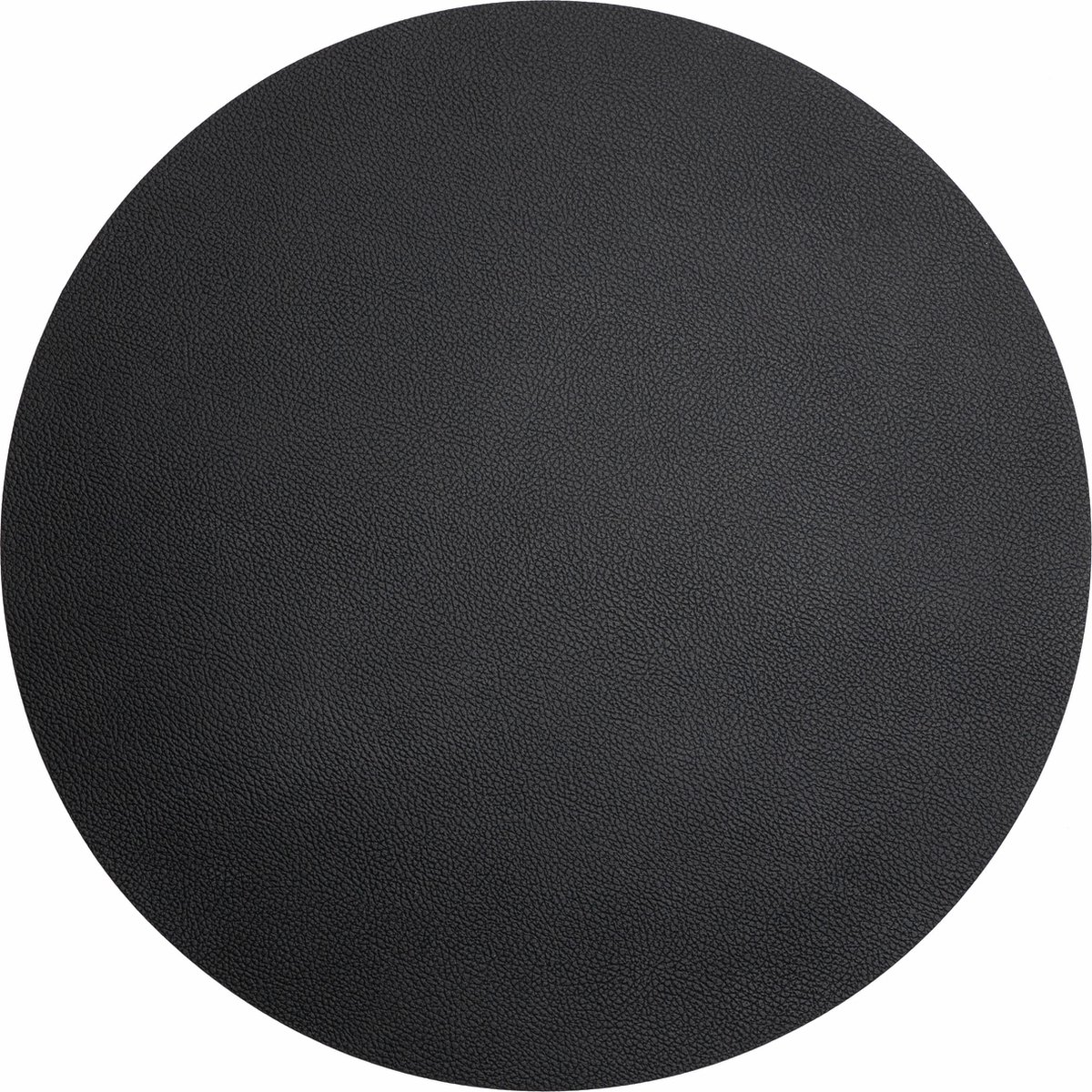 Luxe placemats lederlook 6 stuks ROND zwart/bruin 38 cm