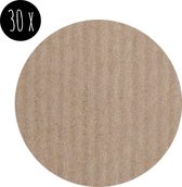 30x Sticker / Sluitsticker | Blanco | Kraft | Rond | 35 mm