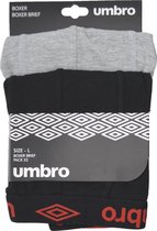 Umbro boxershort heren - mannen multipack onderbroek - 2 PAAR - perfecte pasvorm - maat Medium - licht Grijs + Zwart