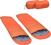 2 oranje slaapzakken - kamperen - camping - lichtgewicht - slaapzak - professioneel - set van 2